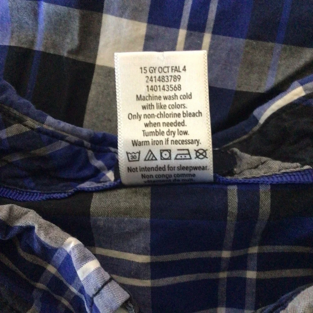 Gymboree Slim Fit Blue Plaid Button Down Shirt - Size Large (10-12)